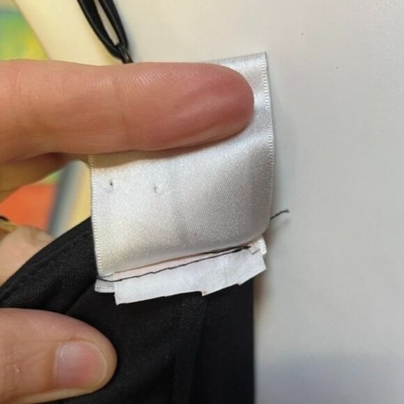 Tadashi Shoji Vintage 90s Women's Ruched Slip Dress Lace Panel Black Medium - Picture 8 of 8